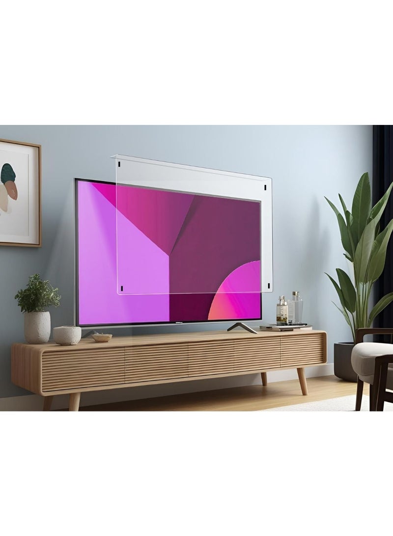 Rassam Al Khaleej 65-Inch TV Screen Protector – Shatterproof, Anti-Blue Ray, Eye Protection, Removable, Waterproof Clear Shield for LED/LCD/4K TVs (146 x 84 cm) - Image 3